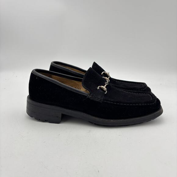 Vintage Gucci Tom Ford Era Black Suede Horsebit Lug Sole Loafers Men\'s 8 D main image 10